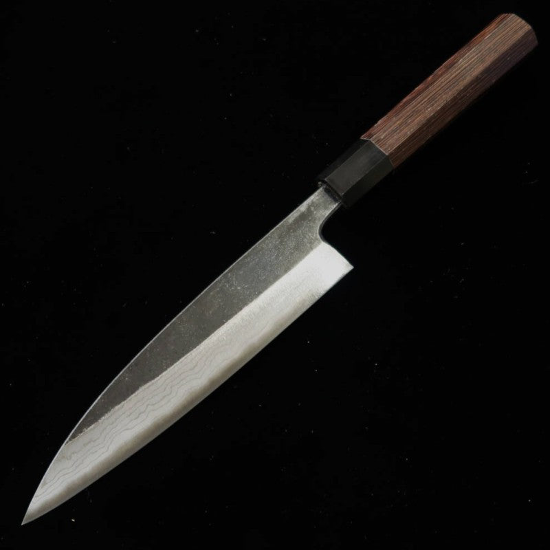 初心 HATSUKOKORO クモカゲ ペティ 青紙二号  黒打ち ダマスカス  ウェンジ柄 (150mm)