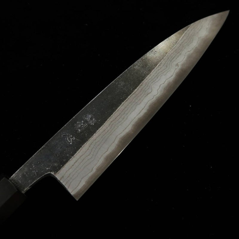 初心 HATSUKOKORO クモカゲ ペティ 青紙二号  黒打ち ダマスカス  ウェンジ柄 (150mm)
