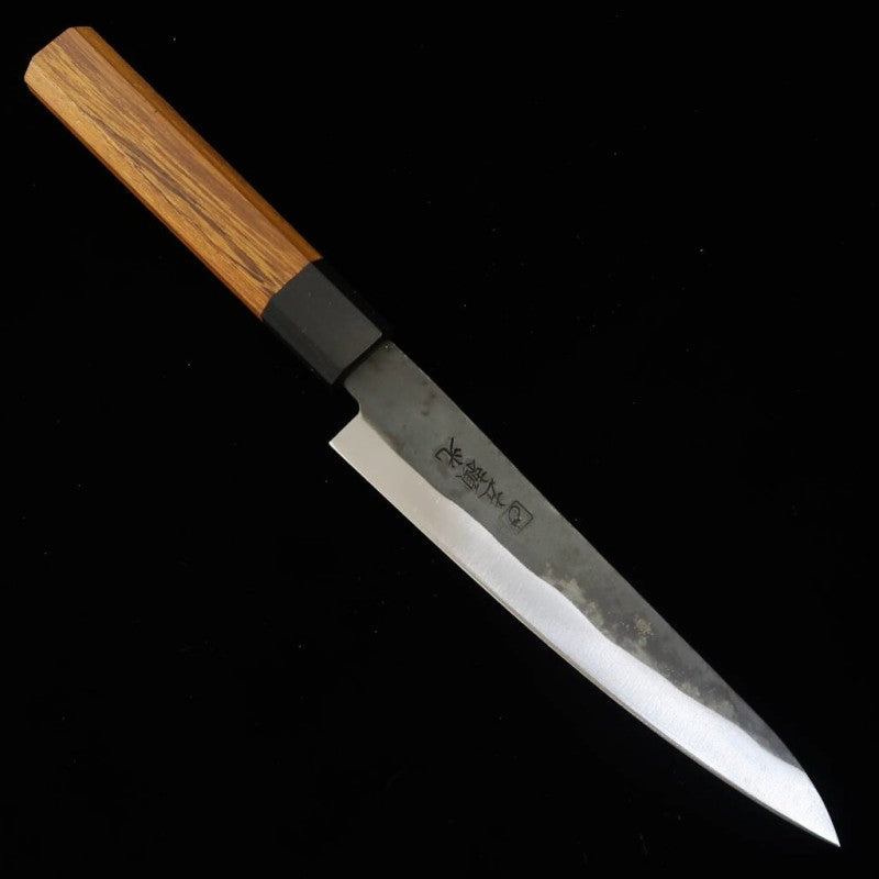 HIDARI YORIMITSU Petty, acier bleu n°1, finition noire, manche en bois de fer (160 mm)