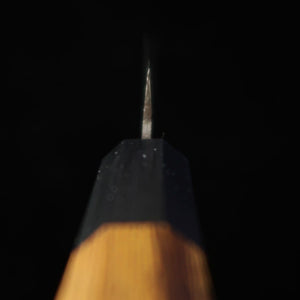 HIDARI YORIMITSU Petty, acier bleu n°1, finition noire, manche en bois de fer (160 mm)