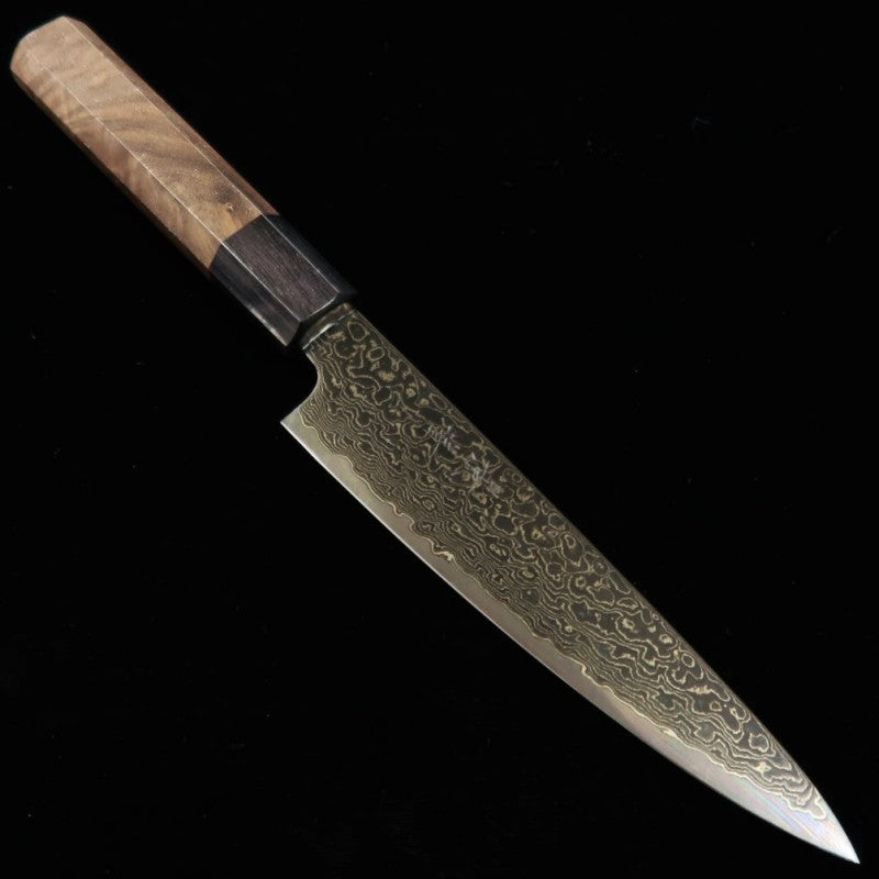 景清 KAGEKIYO ZA-18 黒染めダマスカス ウォルナット八角柄 ペティ(150mm)