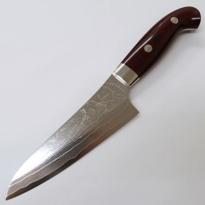 Petty YUTA KATAYAMA “Akatsuki” SG2 Damasco mango de micarta (130mm)