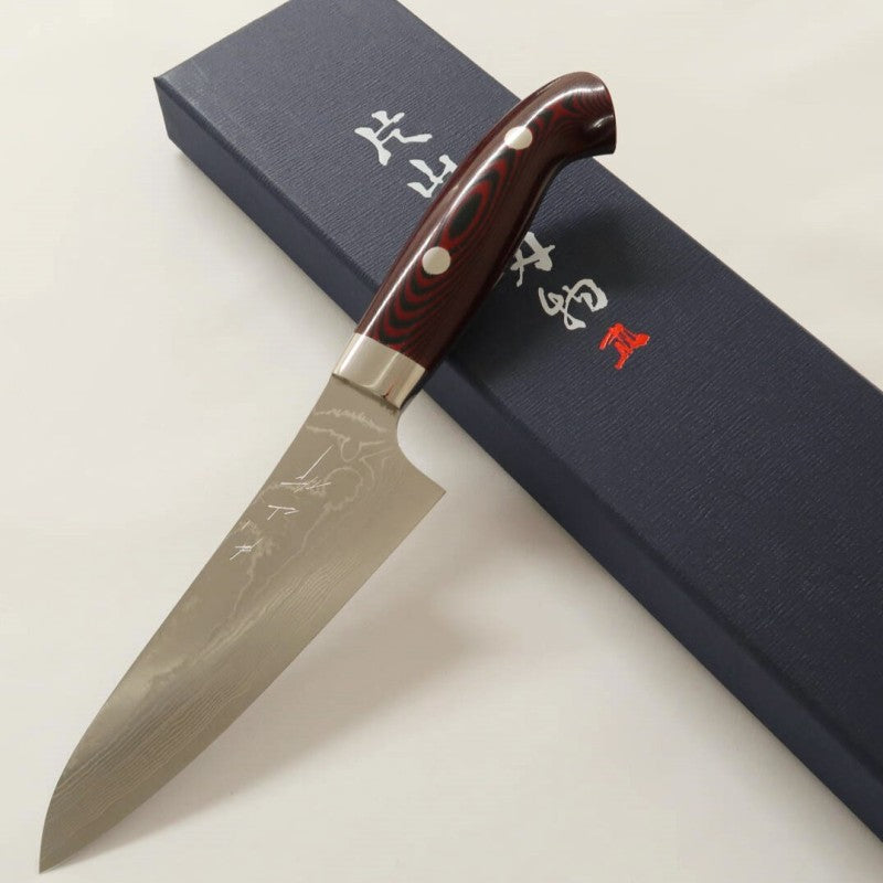 Petty YUTA KATAYAMA “Akatsuki” SG2 Damasco mango de micarta (130mm)