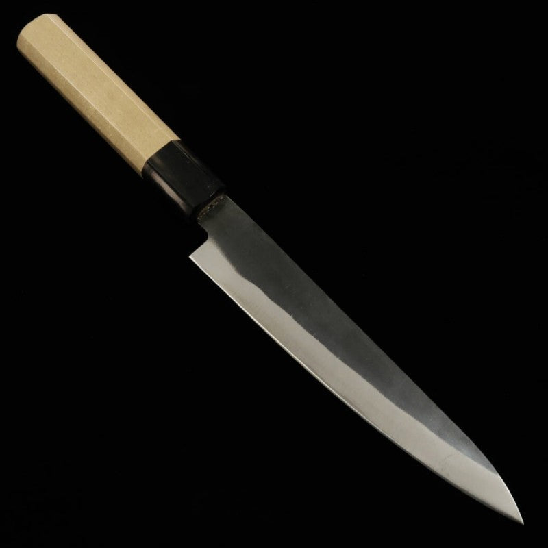 三浦 MIURA ペティ 青紙一号 ステンクラッド 黒打ち 朴八角柄  (150mm)