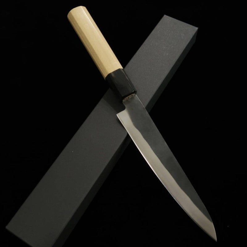 三浦 MIURA ペティ 青紙一号 ステンクラッド 黒打ち 朴八角柄  (150mm)