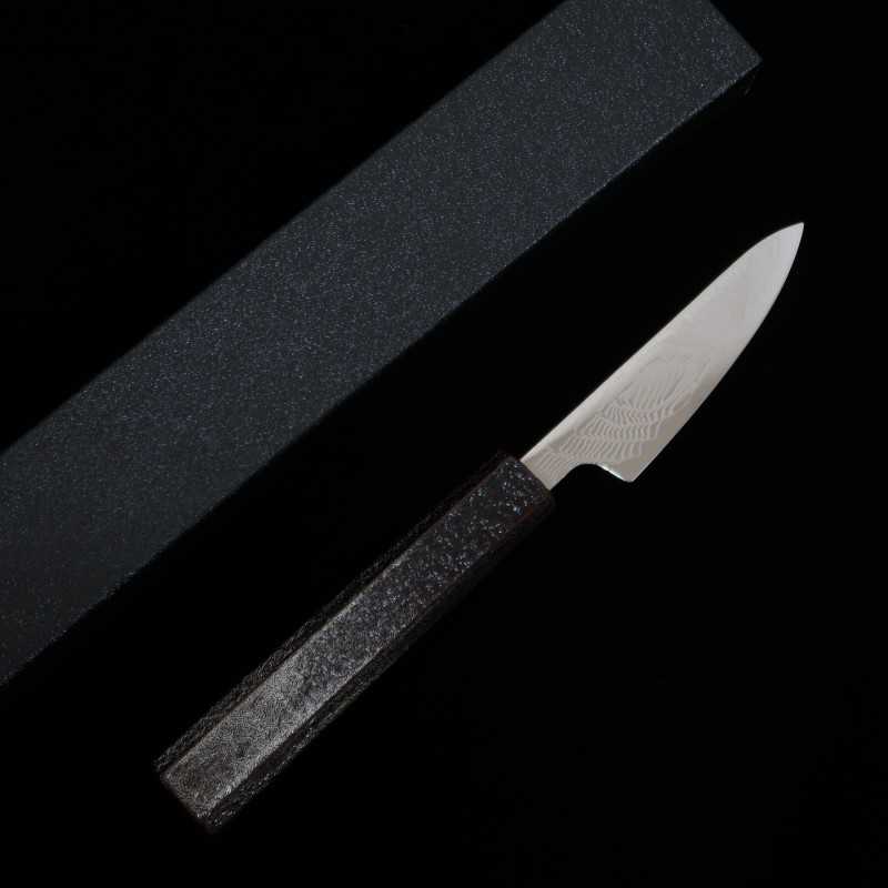 Miura MIURA Uzunami Petty SLD inox, manche octogonal en chêne laqué (80 mm)