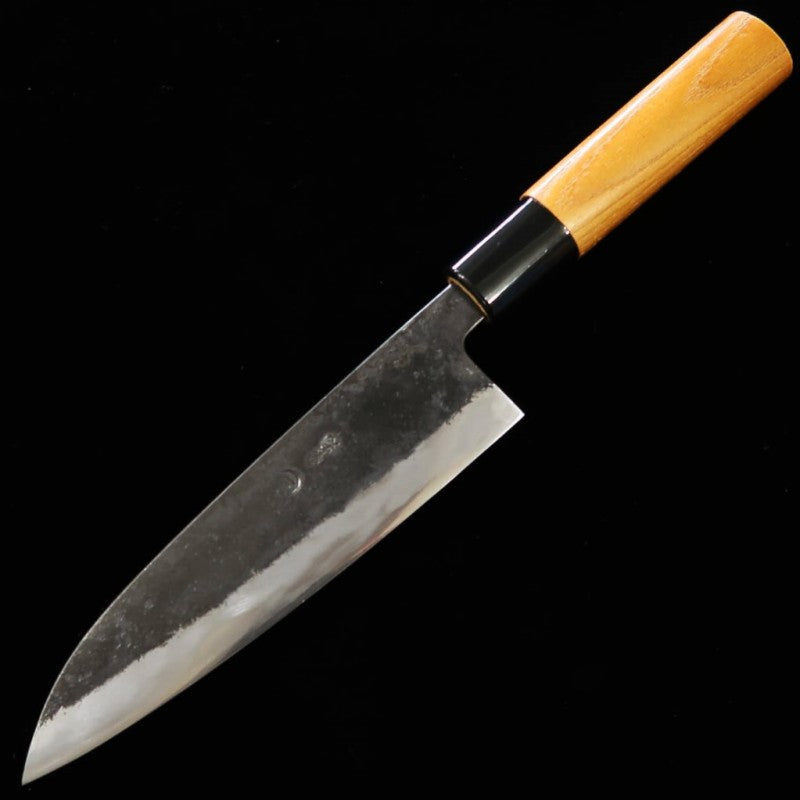 MIWA Cuchillo Petty Aogami No.1 Forja negra Mango de olmo japonés (140 mm)