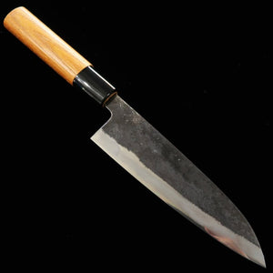 MIWA Cuchillo Petty Aogami No.1 Forja negra Mango de olmo japonés (140 mm)