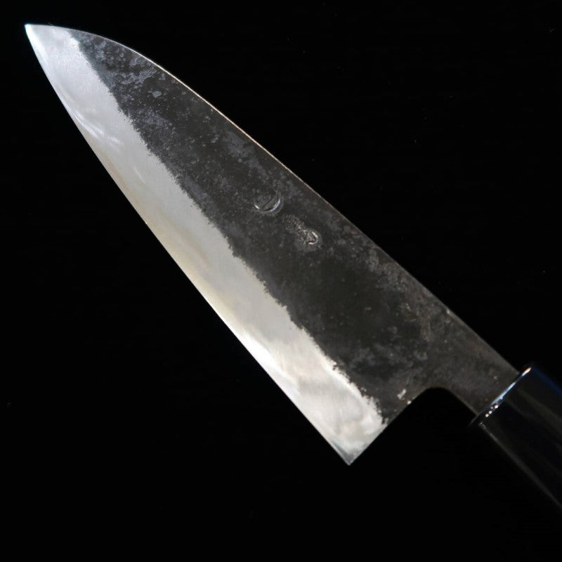 MIWA Cuchillo Petty Aogami No.1 Forja negra Mango de olmo japonés (140 mm)