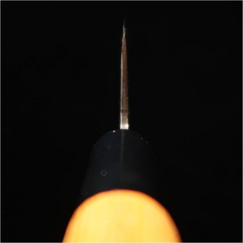 MIWA Cuchillo Petty Aogami No.1 Forja negra Mango de olmo japonés (140 mm)
