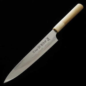 水野鍛錬所 MIZUNO 源昭忠本焼DX 青紙二号 ペティ 朴水牛栗型柄 鞘付き (180mm)