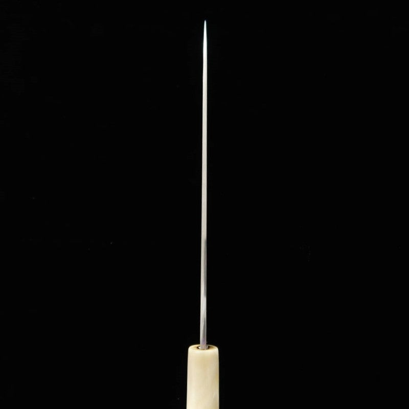 水野鍛錬所 MIZUNO 源昭忠本焼DX 青紙二号 ペティ 朴水牛栗型柄 鞘付き (180mm)