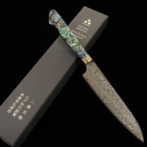 NIGARA couteau Petty SG2 Anmon damas, manche incrusté de nacre (150 mm)
