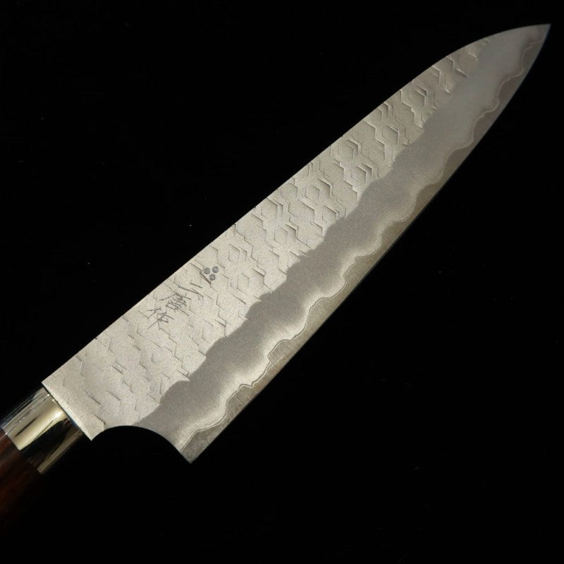 二唐刃物鍛造所 NIGARA ペティ SG2 磨き槌目  アイアンウッドハンドル  (150mm)