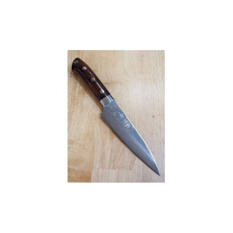 Takeshi Saji Blue steel No. 2 Rainbow Damascus Petty Ironwood Handle (135/150mm) 