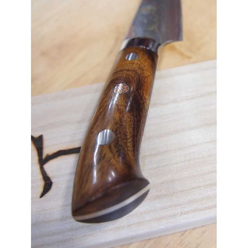 Takeshi Saji Blue steel No. 2 Rainbow Damascus Petty Ironwood Handle (135/150mm) 