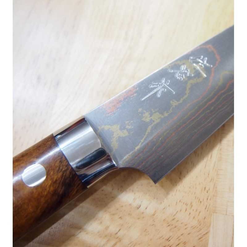 Takeshi Saji Blue steel No. 2 Rainbow Damascus Petty Ironwood Handle (135/150mm) 