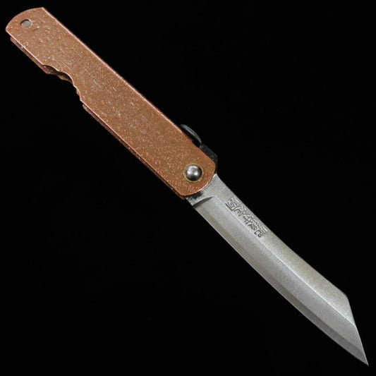 永尾かね駒製作所 HIGONOKAMI 肥後守 青紙割込 - 水飛沫 ‐ ピンク   (72mm)