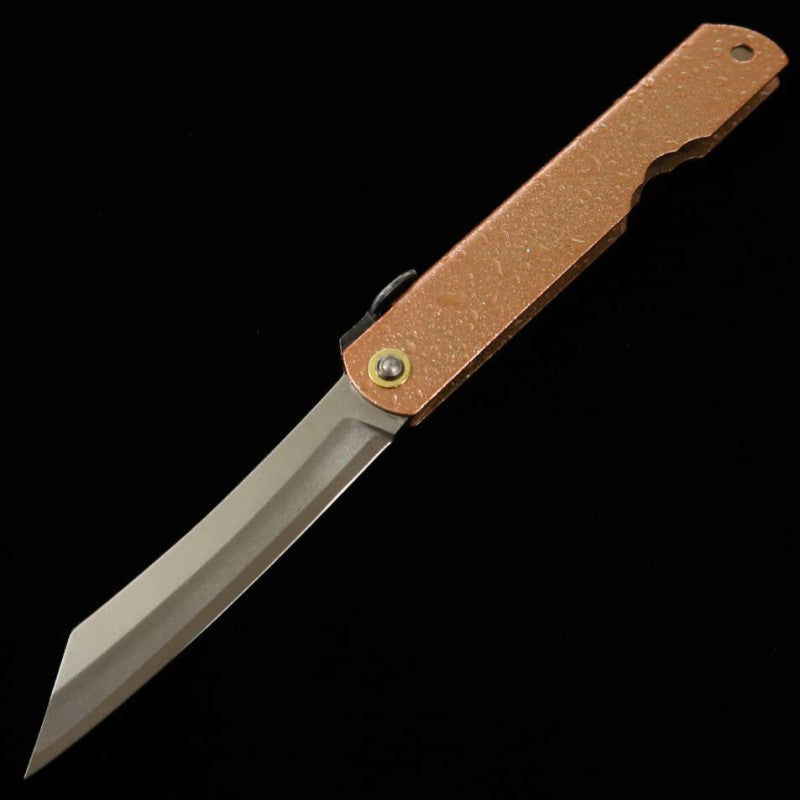 Japanese Folding knife HIGONOKAMI Blue Steel - Water Splash - Pink (72mm)