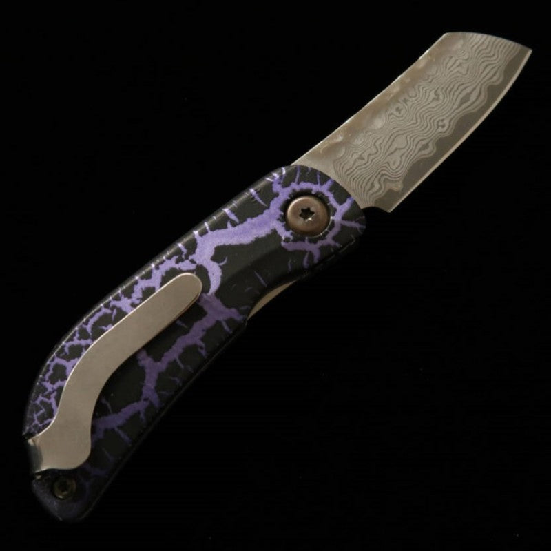 Navaja plegable MCUSTA edición limitada Infinity 021 Purple Haze Damasco martillado MC-021DHD12 (45 mm)