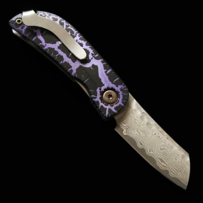 Navaja plegable MCUSTA edición limitada Infinity 021 Purple Haze Damasco martillado MC-021DHD12 (45 mm)