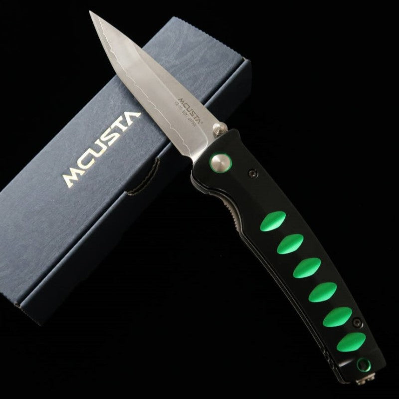 Canivete MCUSTA Inox VG-10 Série Katana MC-0044C  Preto/Verde (85mm)