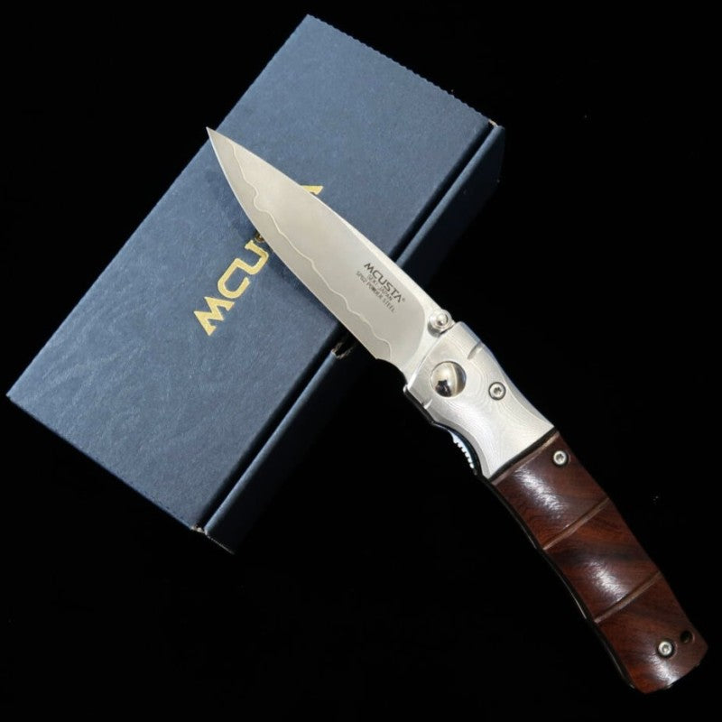 Navaja plegable MCUSTA Shinra Mixture MC-0145G - Bamboo - SG2 - Mango de madera de hierro (71 mm)