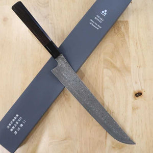 Forge Nigara Hamono NIGARA Motif sombre Saki-maru Sujihiki SG2, manche octogonal en ébène (270/300 mm)