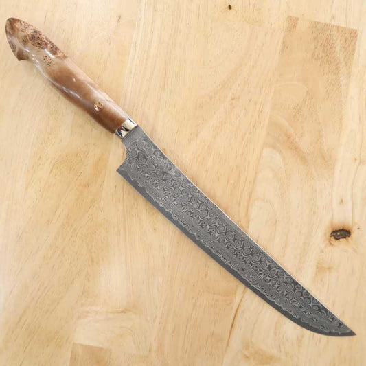 二唐刃物鍛造所 NIGARA SG2 暗紋 先丸筋引 カスタムハンドル (270mm)