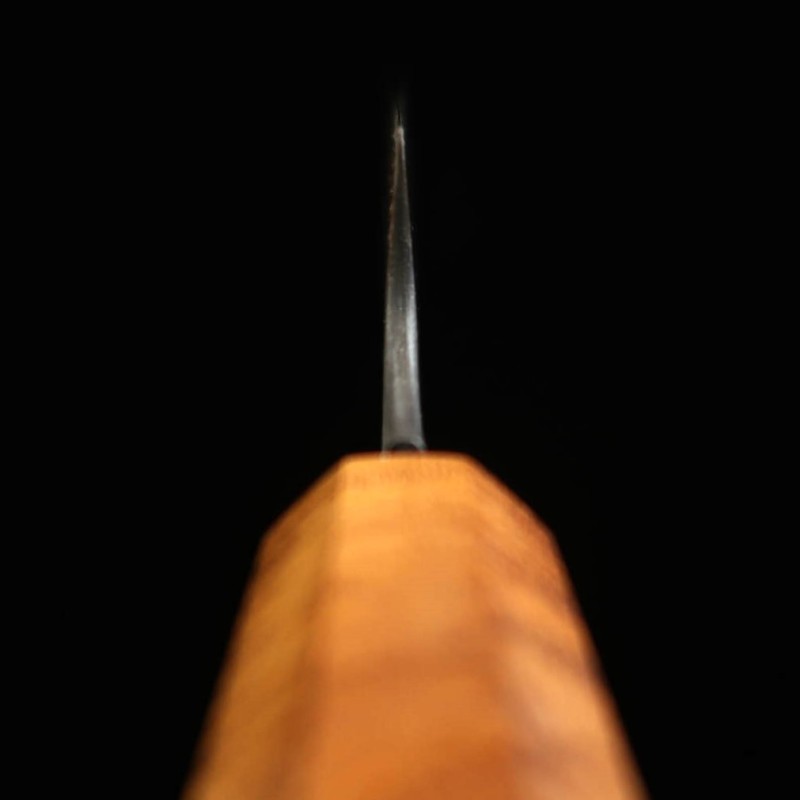 Hajime Yorokobi SLD Damas noirci, manche en ébène, Sujihiki à bout arrondi (450 mm)