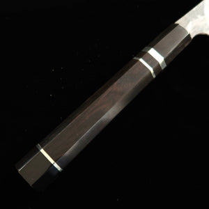 Hajime Yorokobi SLD Damas noir, manche en ébène avec virole argentée, Sujihiki pointe arrondie (390mm)