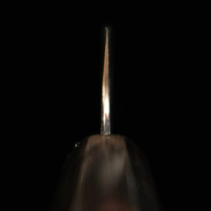 Hajime Yorokobi SLD Damas noir, manche en ébène avec virole argentée, Sujihiki pointe arrondie (390mm)