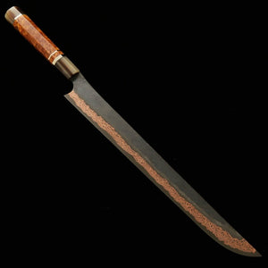 Hajime Yorokobi SLD, finition noire, manche custom, couteau sujibiki à pointe arrondie (390 mm)