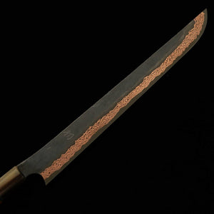 Hajime Yorokobi SLD, finition noire, manche custom, couteau sujibiki à pointe arrondie (390 mm)