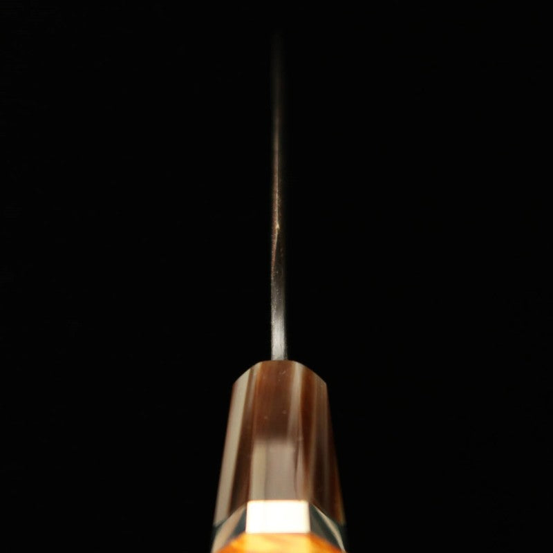 Hajime Yorokobi SLD, finition noire, manche custom, couteau sujibiki à pointe arrondie (390 mm)