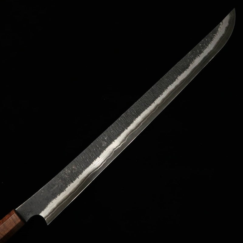 Sujihiki NIGARA Round-tipped Black Hammered Damascus Ebony Octagonal Handle (450mm) 