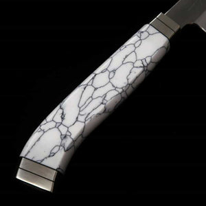 TADOKORO HAMONO, Makoto, Takobiki Sakimaru, Finition miroir, acier Gin-san n°3, manche Corian (300 mm)