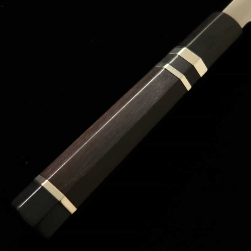 TADOKORO HAMONO Makoto Gin-san No.3, Takobiki à bout rond, Finition miroir, Manche en ébène (300 mm)