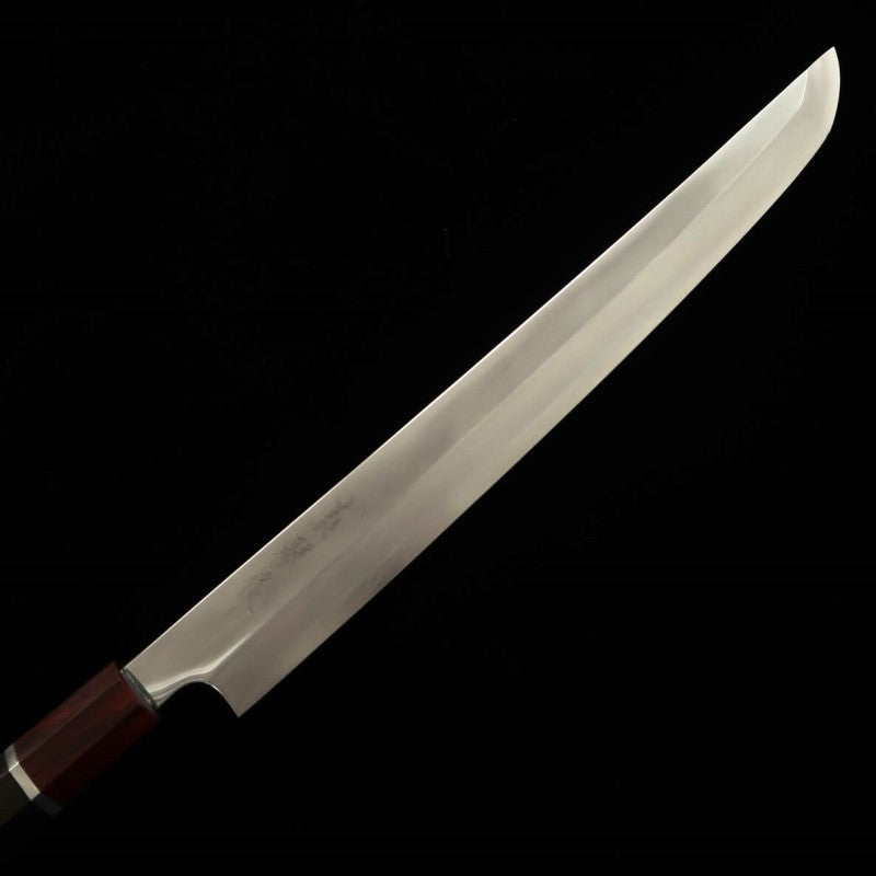 TADOKORO HAMONO, Takohiki Sakimaru, Gin-san n°3, Makoto, finition miroir, manche en ébène, mitre rouge (300 mm)