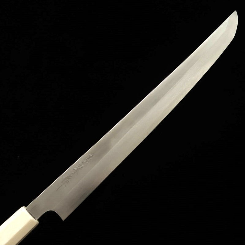 TADOKORO HAMONO, Takobiki Sakimaru, Makoto, Acier Gin-san, Finition miroir, Manche en bois de santal (300mm)