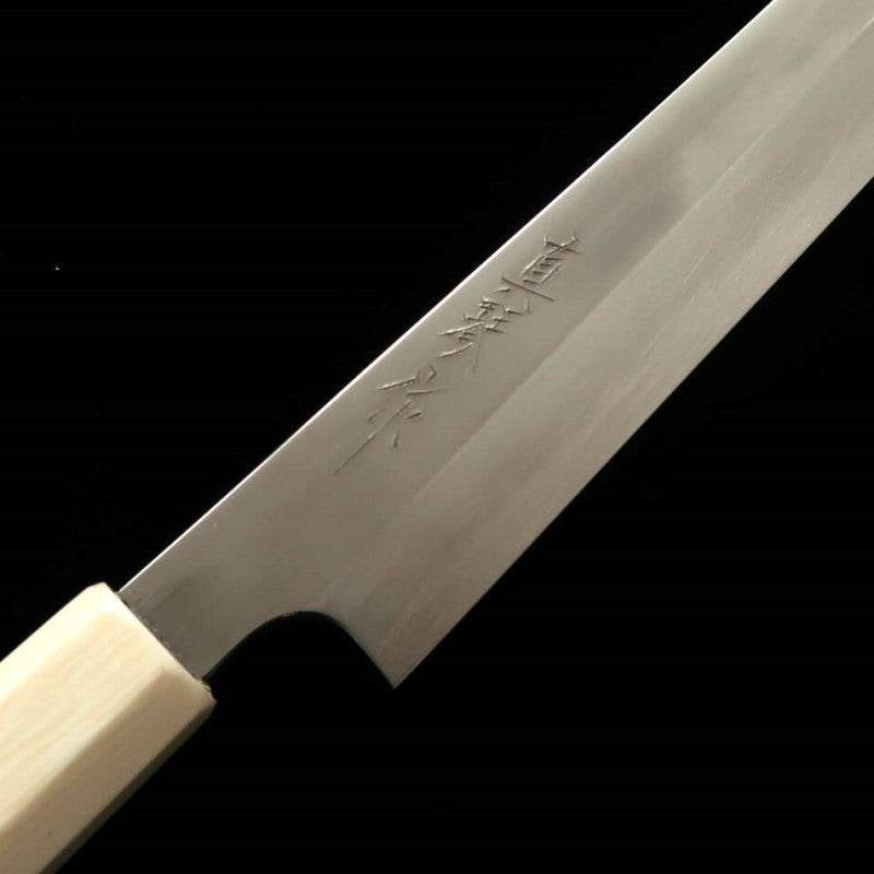 TADOKORO HAMONO, Takobiki Sakimaru, Makoto, Acier Gin-san, Finition miroir, Manche en bois de santal (300mm)