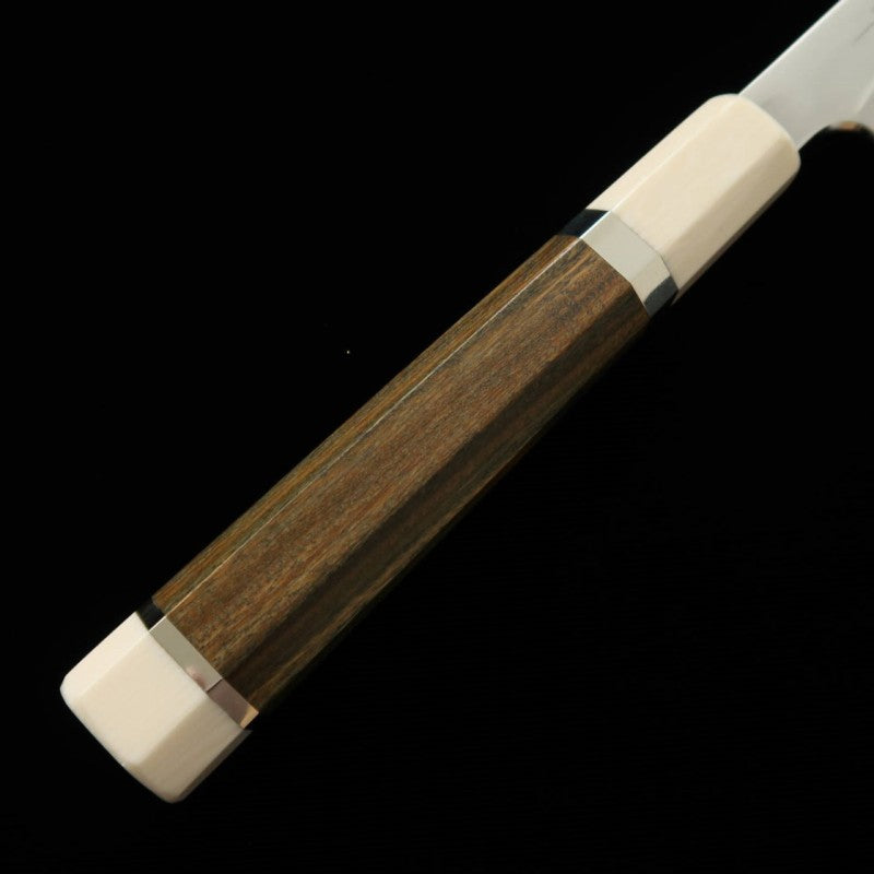 TADOKORO HAMONO, Takobiki Sakimaru, Makoto, Acier Gin-san, Finition miroir, Manche en bois de santal (300mm)