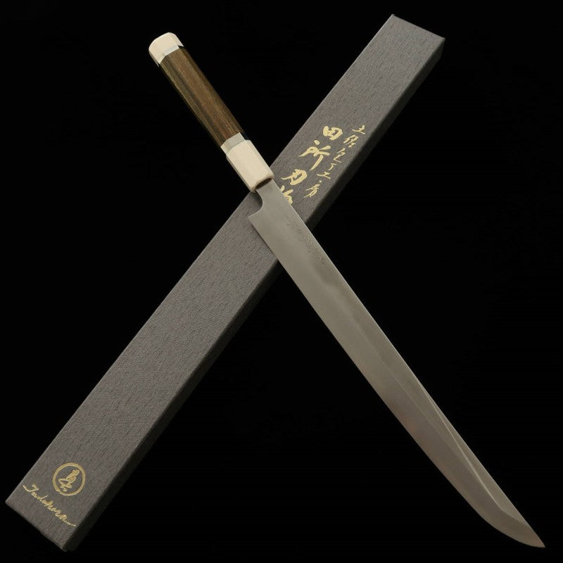 Tadokoro Hamono TADOKORO HAMONO Makoto-saku acabado espejo, Gingami nº3, tako-hiki punta redondeada, mango de verda (300 mm)