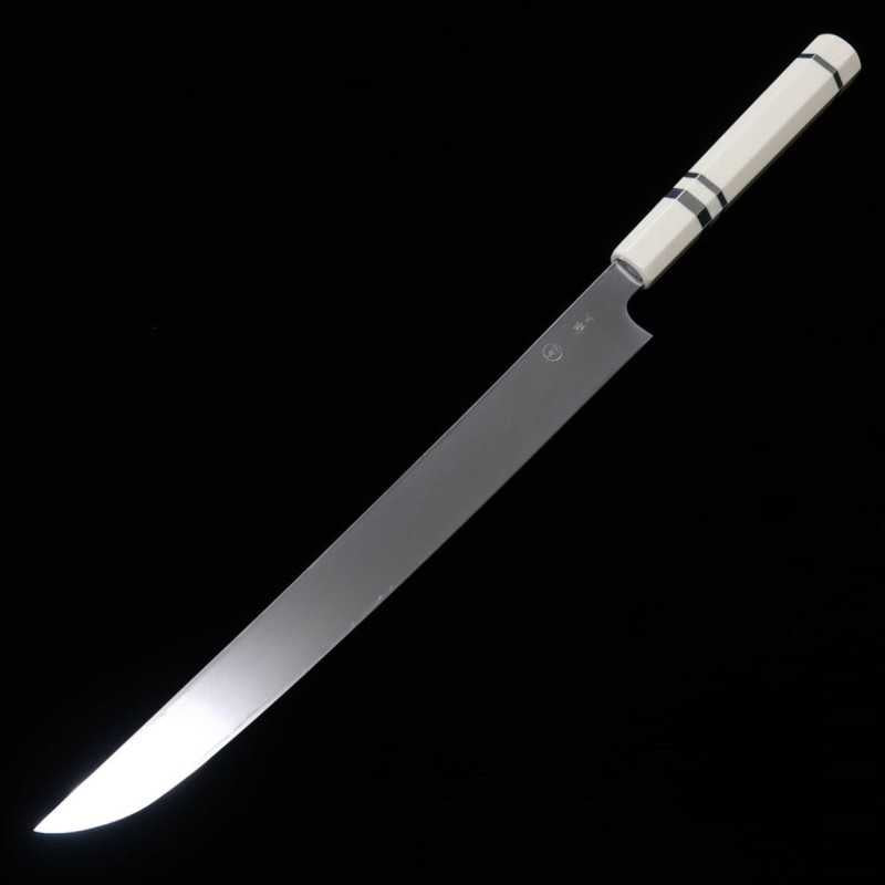 TADOKORO HAMONO Tadokoro Hamono Obra Makoto Acabado espejo Acero Gingami nº3 Sakimaru takobiki Mango de marfil imitación (300 mm)