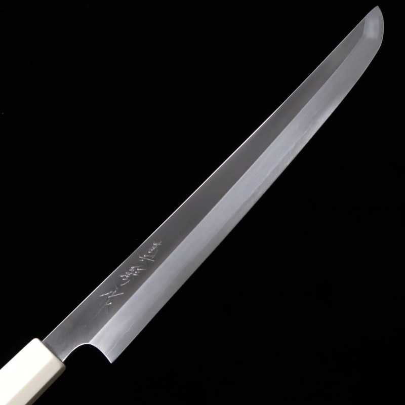 TADOKORO HAMONO Tadokoro Hamono Obra Makoto Acabado espejo Acero Gingami nº3 Sakimaru takobiki Mango de marfil imitación (300 mm)