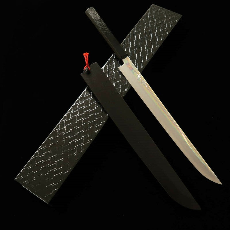 KAGEKIYO, Yanagiba, VG10, Finition miroir, Manche Hirame (flet) (270/300 mm)