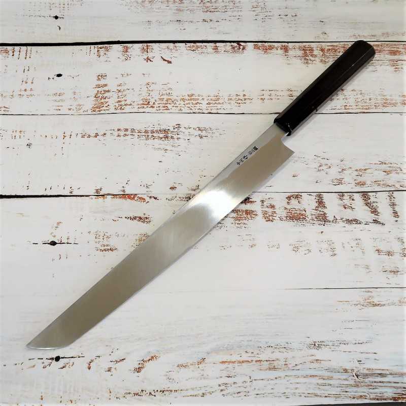 MIURA Obidama Saki-maru Yanagiba, aço Shirogami nº2, cabo octogonal de ébano (270/300mm)