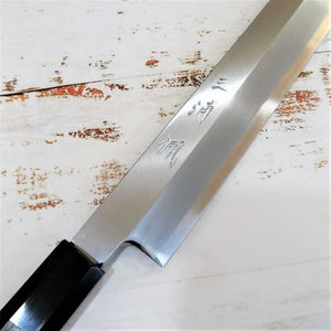 MIURA Obidama Saki-maru Yanagiba, aço Shirogami nº2, cabo octogonal de ébano (270/300mm)