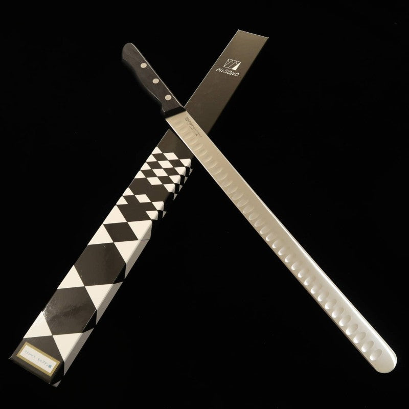 MISONO Couteau à saumon sans garde, acier au molybdène (360mm)