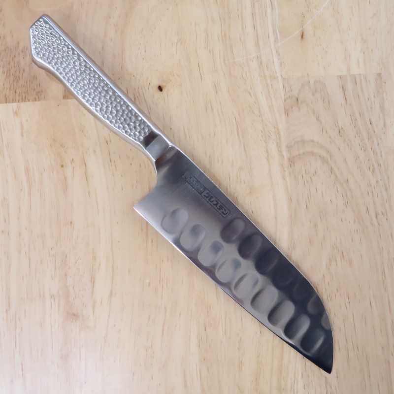 GLESTAIN M-type, manche tout inox, Santoku (170mm)